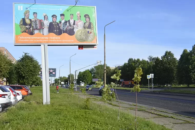 Улицы Нижнекамска украсили фотографиями образцовых семей