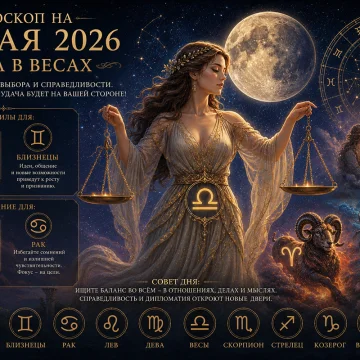 Гороскоп на 24 мая 2026: Луна в Весах — день силы для Весов и Близнецов, испытание для Овнов и Раков